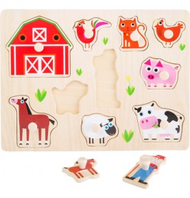 Toddler Wooden Inset Peg Puzzle - Learning Themes - Product in use view 11