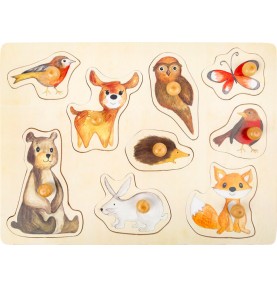 Toddler Wooden Inset Peg Puzzle - Learning Themes - Product in use view 12