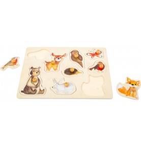 Toddler Wooden Inset Peg Puzzle - Learning Themes - Product in use view 13