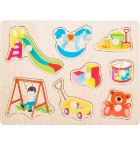 Toddler Wooden Inset Peg Puzzle - Learning Themes - Product in use view 15