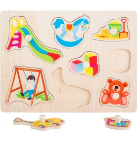 Toddler Wooden Inset Peg Puzzle - Learning Themes - Product in use view 16