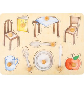 Toddler Wooden Inset Peg Puzzle - Learning Themes - Product in use view 17
