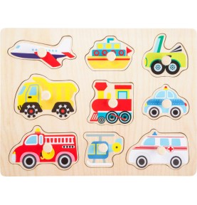 Toddler Wooden Inset Peg Puzzle - Learning Themes - Product in use view 20