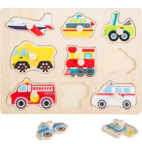 Toddler Wooden Inset Peg Puzzle - Learning Themes - Product in use view 21