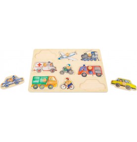 Toddler Wooden Inset Peg Puzzle - Learning Themes - Product in use view 23