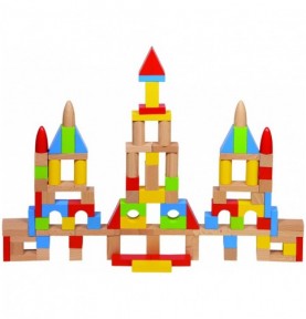 Ice Floe Pastel Wooden Building Blocks - 50 Pieces - View 1