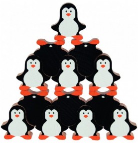 Wooden Penguin Stacking & Balancing Game - 18 Pieces - Montessori Educational Toy