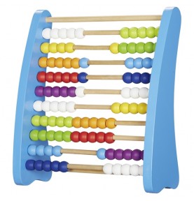 Large Wooden 100-Bead Abacus Frame - Blue - Montessori Educational Toy