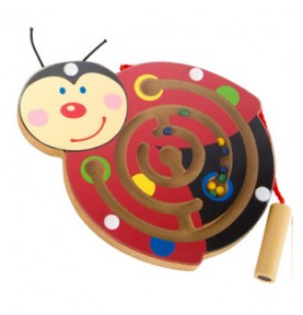 Magnetic Wooden Bead Maze - Precision Stylus Wand Toy - Sensory learning and motor skills details