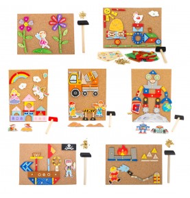Hammer & Tack Tap-Tap Art Cork Board Playset - Detailed view - Montessori toy