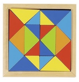 Wooden Geometric Inset Jigsaw Puzzle Tray - Detailed view - Montessori toy