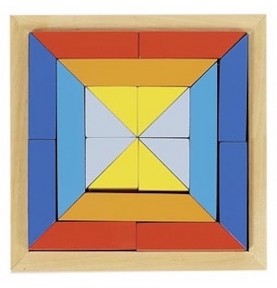 Wooden Geometric Inset Jigsaw Puzzle Tray - Overview of Montessori learning set