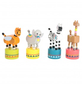 Jungle Animals Wakouwa Wooden Push Toy - Montessori Educational Toy