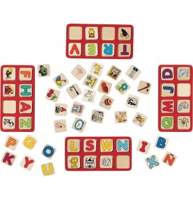 Wooden Alphabet Picture Matching Puzzle Set - Montessori Educational Toy