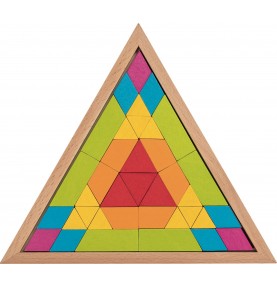 Wooden Triangular Mosaic Puzzle - 37 Pieces - Montessori Educational Toy