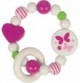 Baby Girl Pink Heart Wooden Teething Ring
