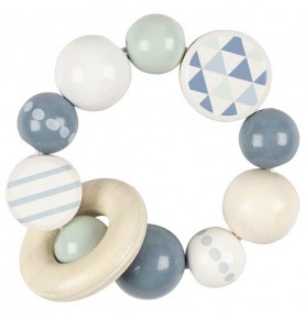 Scandinavian Grey & White Wooden Star Baby Teething Toy - View 1