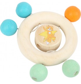 Natural Wooden Teething Ring with Sensory Beads - Product in use view 6