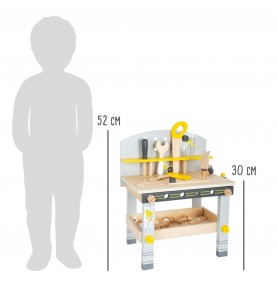 Compact Wooden Tool Workbench - Grey & Yellow - Product in use view 6