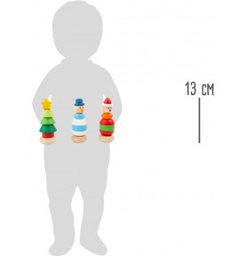 Festive Wooden Animal Stacking Ring Toy - Sensory learning and motor skills details