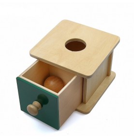 Montessori Object Permanence Box with Pull-Out Drawer - Wooden Educational Toy