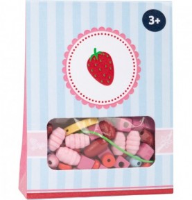 Assorted Wooden Threading Beads with Storage Bag - Montessori Educational Toy