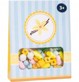 Assorted Wooden Threading Beads with Storage Bag - Overview of Montessori learning set