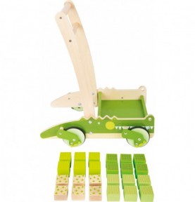 Wooden Crocodile Push Walker with Snapping Jaws - Sensory learning and motor skills details