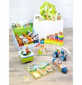 2-in-1 Wooden Elephant Push Toy & Bead Maze - Overview of Montessori learning set