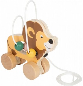 Pull-Along Wooden Lion with Wire Bead Maze - Overview of Montessori learning set