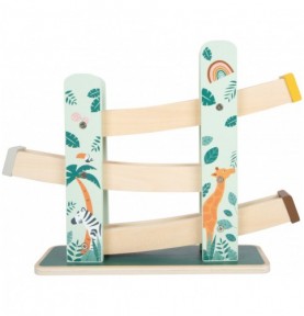 Safari Wooden Rolling Wheel Cascade Ramp Racer - Close-Up Quality & Finish