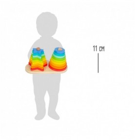 Double Rainbow Wooden Stacking & Sorting Puzzle - Sensory learning and motor skills details