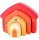 Nesting Wooden Orange Cottage Stacking Set