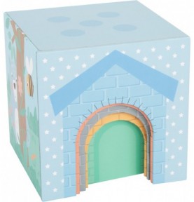 Pastel Wooden Animal Stacking Houses & Figures - Product in use view 8