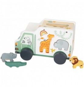 Wooden Safari Animal Truck Shape Sorter - Detailed view - Montessori toy