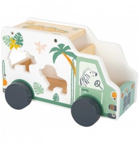 Wooden Safari Animal Truck Shape Sorter - Sensory learning and motor skills details