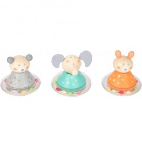Wooden Wobbly Roly-Poly Animal Rattle Tumbler - Montessori Educational Toy