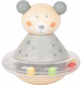 Wooden Wobbly Roly-Poly Animal Rattle Tumbler - Sensory learning and motor skills details