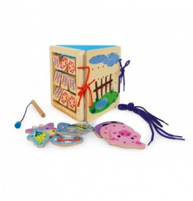 4-in-1 Wooden Motor Skills Activity Centre - Montessori Educational Toy