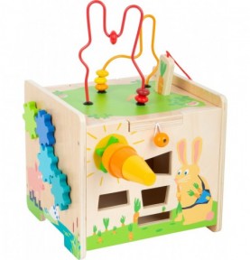 Rabbit Wooden Activity Cube & Stool - Montessori Educational Toy