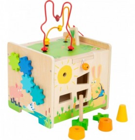 Rabbit Wooden Activity Cube & Stool - Sensory learning and motor skills details