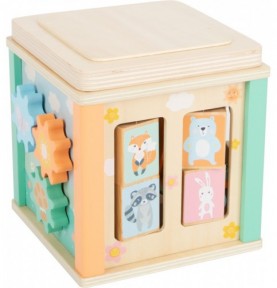 Pastel Wooden Activity Cube - Detailed view - Montessori toy