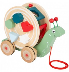 Pull-Along Snail Toy - Montessori Wooden Educational Toy