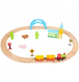 Wooden Village Railway & Train Set - Overview of Montessori learning set