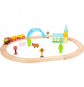Wooden Village Railway & Train Set - Sensory learning and motor skills details