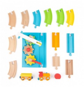 Magnetic Crane & Wooden Railway Set - Sensory learning and motor skills details