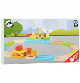 Magnetic Crane & Wooden Railway Set - Product in use view 6