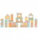 Pastel Wooden Building Blocks - 50 Pieces