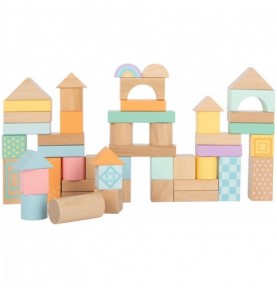 Pastel Wooden Building Blocks - 50 Pieces - Overview of Montessori learning set