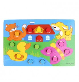 Montessori Colour Matching Cylinder Puzzle - Sensory learning and motor skills details